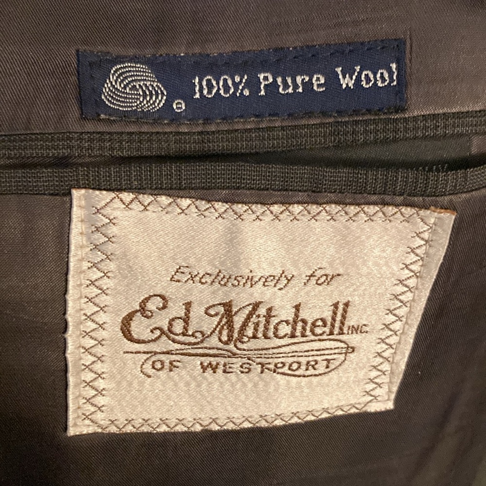 Vintage Burberrys Ed Mitchell Wool Men’s Suit Jacket Size 46R Regular Gray - Picture 8 of 9